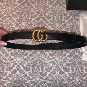 GG MARMONT skinny leather belt